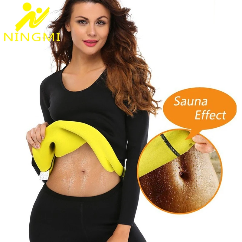 NINGMI Women Slimming Sauna Shirt Body Shaperwear Blouse Long Sleeve Waist Trainer Neoprene Fitness Top Body Shaper Weight Loss
NINGMI Women Slimming Sauna Shirt Body Shaperwear Blouse Long Sleeve Waist Trainer Neoprene Fitness Top Body Shaper Weight Loss