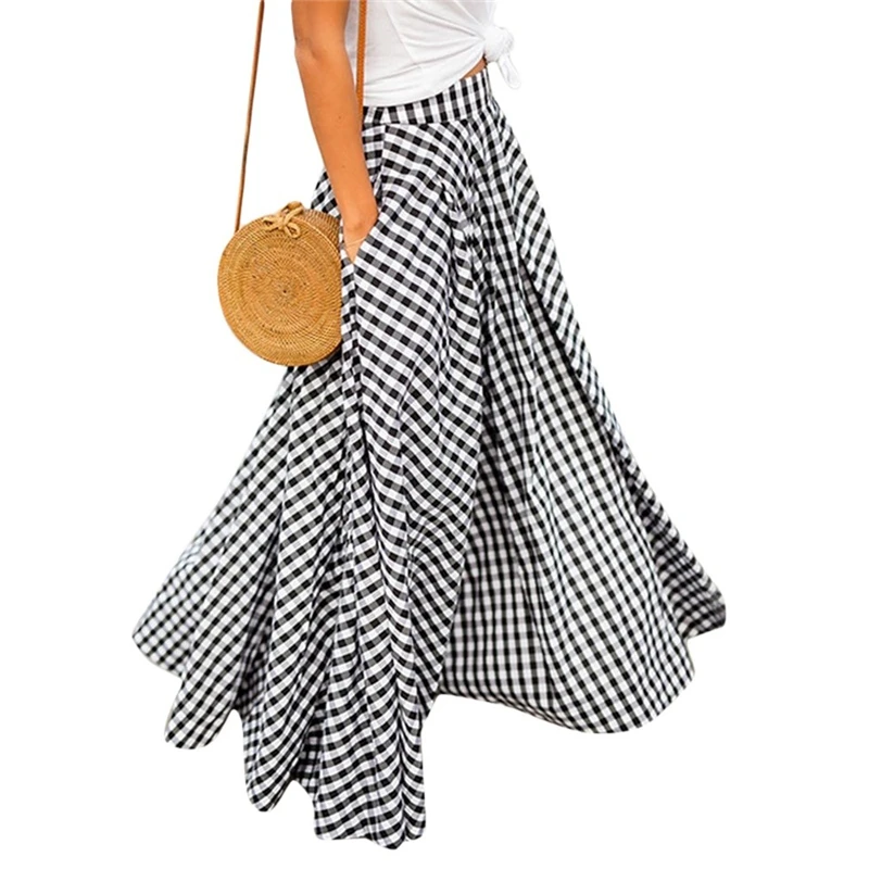 Plaid Pleated Boho Maxi Women Skirts Vintage High Waist Pocket Female Long Skirt 2021 Spring Summer Loose Ladies Casual Bottoms
Plaid Pleated Boho Maxi Women Skirts Vintage High Waist Pocket Female Long Skirt 2021 Spring Summer Loose Ladies Casual Bottoms