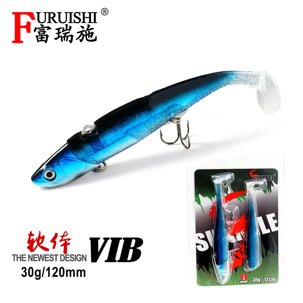 Sunmile Soft Plastic Shad Swimbait VMC Hook Big Hacker Soft Vib Hard Baits Lipless 12cm 30g
Sunmile Soft Plastic Shad Swimbait VMC Hook Big Hacker Soft Vib Hard Baits Lipless 12cm 30g
