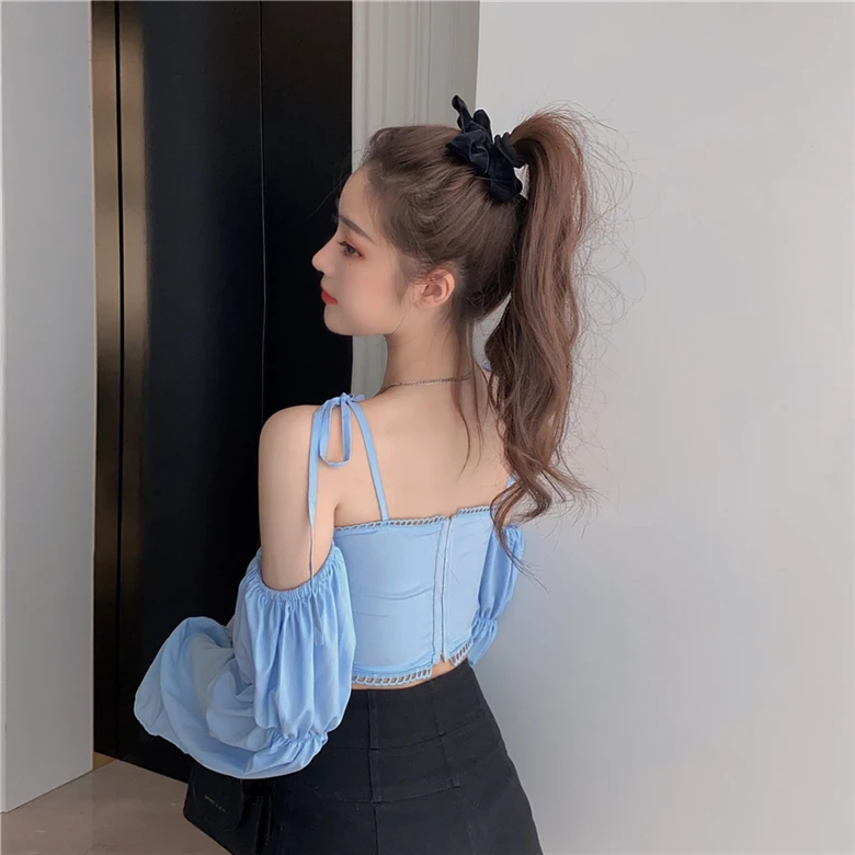 Off Shoulder Sexy Style Women's Clothing Flare Sleeve Crop Top Slash Neck Spaghetti Strap Shirts Club Autumn Slim Ladies New
Off Shoulder Sexy Style Women's Clothing Flare Sleeve Crop Top Slash Neck Spaghetti Strap Shirts Club Autumn Slim Ladies New