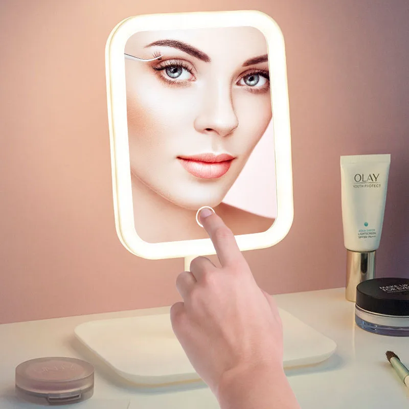 vanity mirror Led intelligent adjustable three-color light vanity mirror desktop fill light mirror one touch charging model
vanity mirror Led intelligent adjustable three-color light vanity mirror desktop fill light mirror one touch charging model