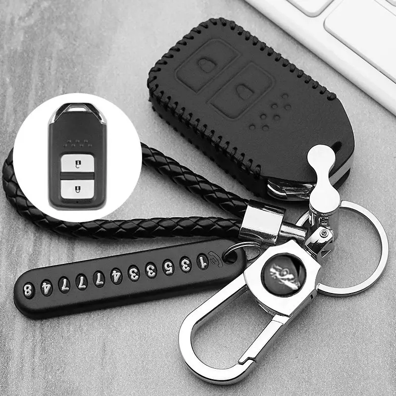 Кожаный чехол для смарт-автомобильного ключа с дистанционным управлением для Honda Vezel city civic Jazz BRV BR-V HRV, чехол для ключей с 2 кнопками
Кожаный чехол для смарт-автомобильного ключа с дистанционным управлением для Honda Vezel city civic Jazz BRV BR-V HRV, чехол для ключей с 2 кнопками