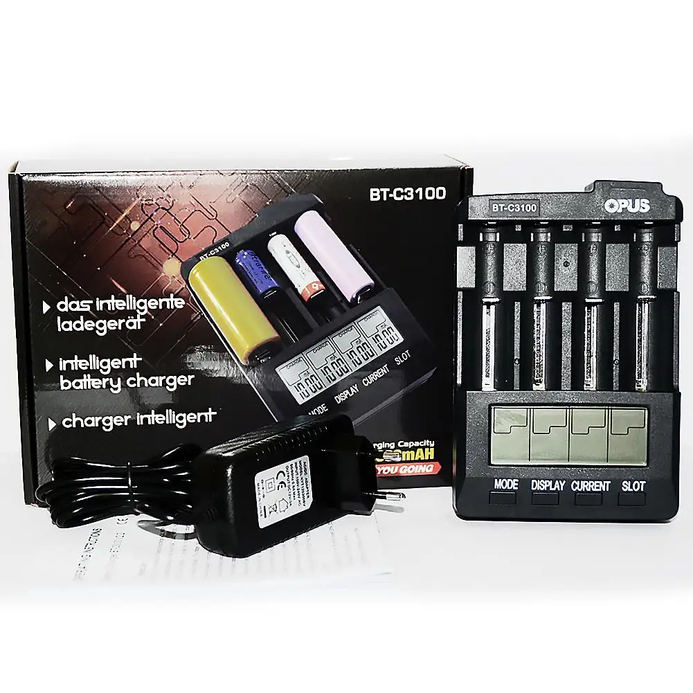 BT-C3100 Digital Intelligent 4 Slots LCD Battery Charger For Li-ion NiCd NiMH AA AAA 10440 18650 Rechargeable Batteries
BT-C3100 Digital Intelligent 4 Slots LCD Battery Charger For Li-ion NiCd NiMH AA AAA 10440 18650 Rechargeable Batteries