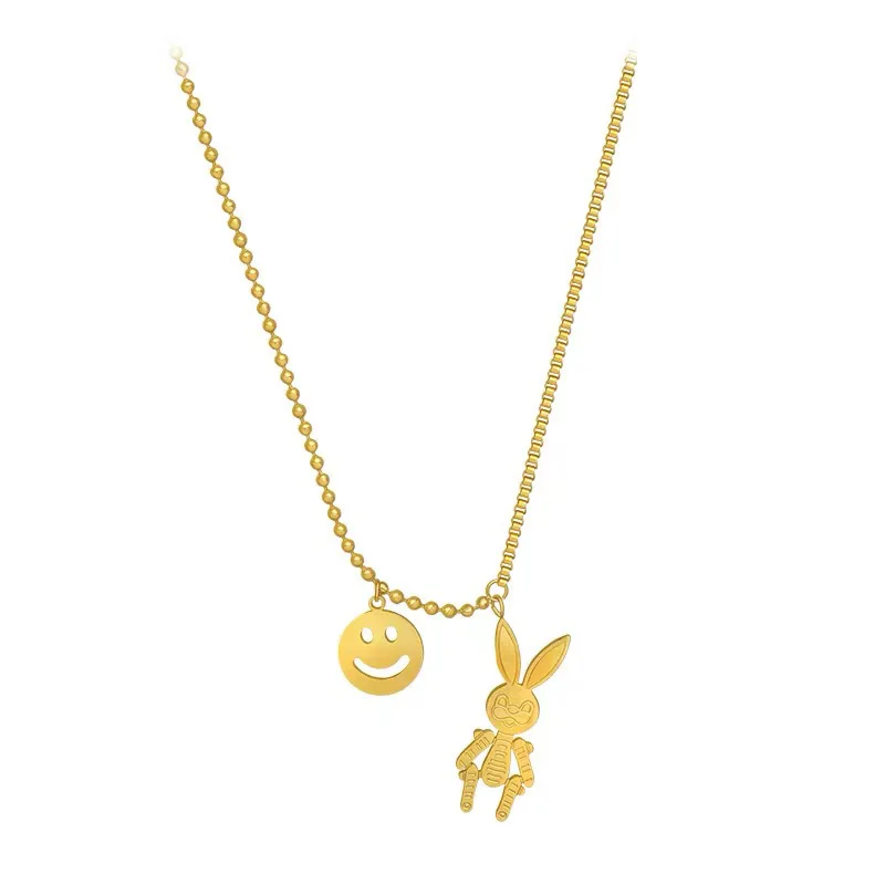 Korean Cute Rabbit Smile Pendant Necklaces for Women Gold Color Chain Beads Animal Coin Asymmetric Chokers Necklace Accessories
Korean Cute Rabbit Smile Pendant Necklaces for Women Gold Color Chain Beads Animal Coin Asymmetric Chokers Necklace Accessories