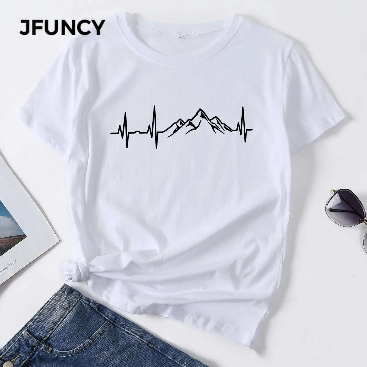 JFUNCY Женская хлопковая Футболка оверсайз женские Топы Новая повседневная футболка с принтом горы Летняя женская футболка с коротким рукаво...
JFUNCY Женская хлопковая Футболка оверсайз женские Топы Новая повседневная футболка с принтом горы Летняя женская футболка с коротким рукаво...