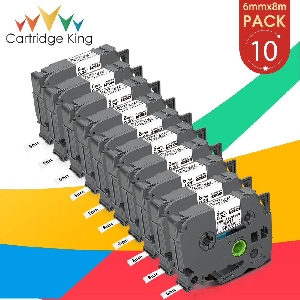 10PK 6mm TZ-SM911 TZ Label Strong Adhesive Compatible Brother Black On Matt Silver TZeSM911 for Brother P-touch Label Printer
10PK 6mm TZ-SM911 TZ Label Strong Adhesive Compatible Brother Black On Matt Silver TZeSM911 for Brother P-touch Label Printer