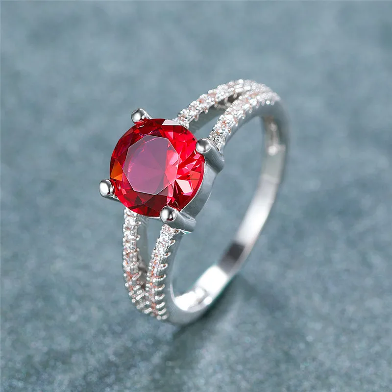 Charm Female Red Crystal Stone Ring Vintage Silver Color Zircon Wedding Rings For Women Dainty Bridal Round Engagement Ring
Charm Female Red Crystal Stone Ring Vintage Silver Color Zircon Wedding Rings For Women Dainty Bridal Round Engagement Ring