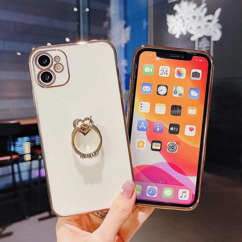 Ring Holder Plating Phone Case For iPhone 11 12 Pro Max 7 8 Plus X XR XS Max 12 Love Heart Back Cover
Ring Holder Plating Phone Case For iPhone 11 12 Pro Max 7 8 Plus X XR XS Max 12 Love Heart Back Cover