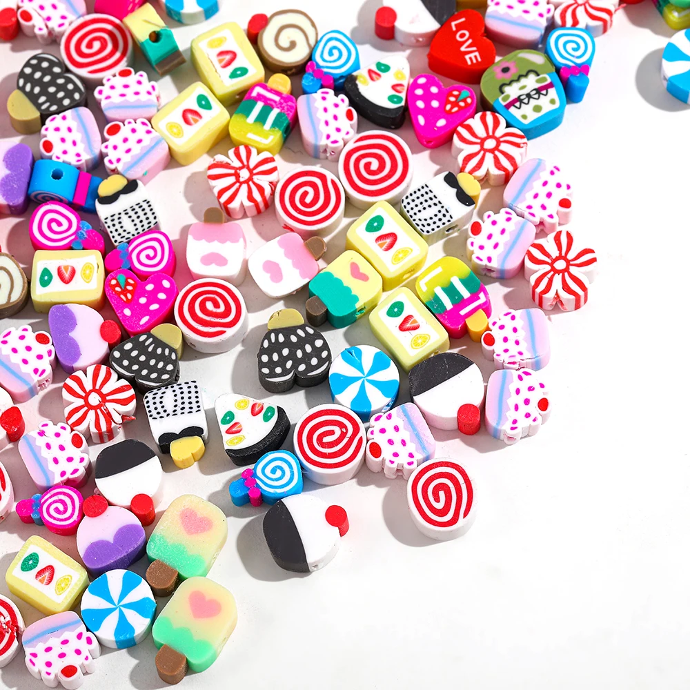30pcs/Lot Candy/Ice Cream/Desserts Mixed Color Beads Polymer Clay Beads Clay Spacer Beads for Making DIY Jewelry Accesories
30pcs/Lot Candy/Ice Cream/Desserts Mixed Color Beads Polymer Clay Beads Clay Spacer Beads for Making DIY Jewelry Accesories