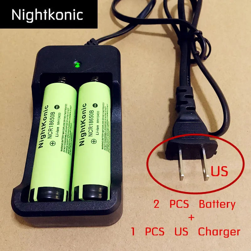 Nighterkonic 100% Новый оригинальный литиевый аккумулятор NCR18650B 3 7 В 18650 для фонариков|18650