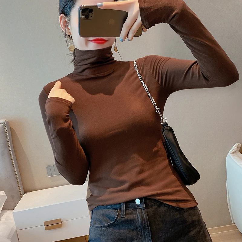 WWENN Women Slim Shirt Turtleneck Elastic Tops Long Sleeve T-Shirt Female Autumn Tops and Tees Casual Black Warm T-shirts
WWENN Women Slim Shirt Turtleneck Elastic Tops Long Sleeve T-Shirt Female Autumn Tops and Tees Casual Black Warm T-shirts