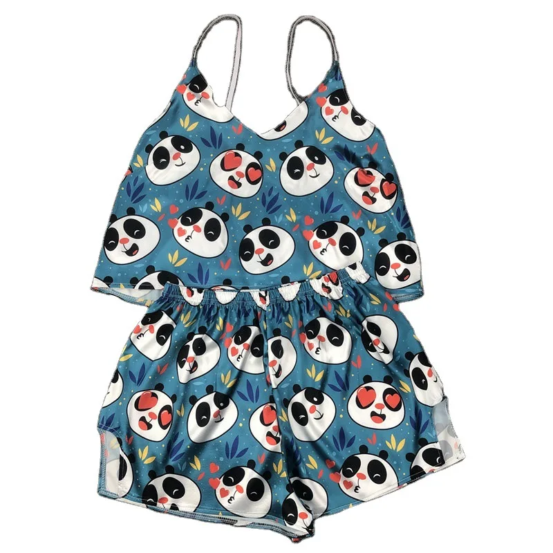 European and American sexy suspender pajamas women thin wide V-neck two piece suit home wear
European and American sexy suspender pajamas women thin wide V-neck two piece suit home wear