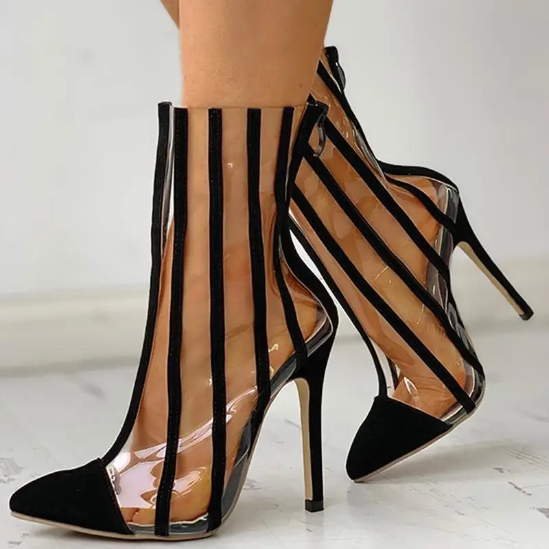 Spring Casual Party PU Boots High Heels Women Shoes Point Toe Striped Transparent Thin Boots
Spring Casual Party PU Boots High Heels Women Shoes Point Toe Striped Transparent Thin Boots