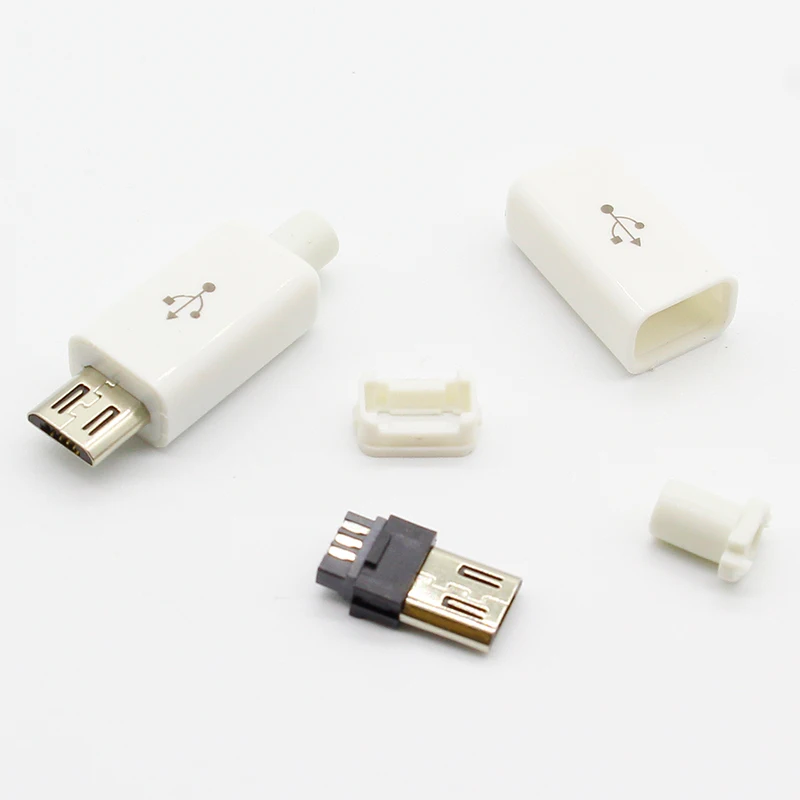 10pcs Micro USB 5PIN Welding Type Male Plug Connectors Charger 5P USB Tail Charging Socket 4 in 1 White Black
10pcs Micro USB 5PIN Welding Type Male Plug Connectors Charger 5P USB Tail Charging Socket 4 in 1 White Black