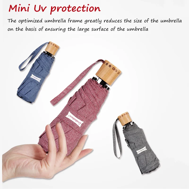 Leodauknow 5-Fold Pocket Mini Bamboo Handle Uv Protection Men's and Women's Portable Outdoor Summer Umbrella Rain Women
Leodauknow 5-Fold Pocket Mini Bamboo Handle Uv Protection Men's and Women's Portable Outdoor Summer Umbrella Rain Women