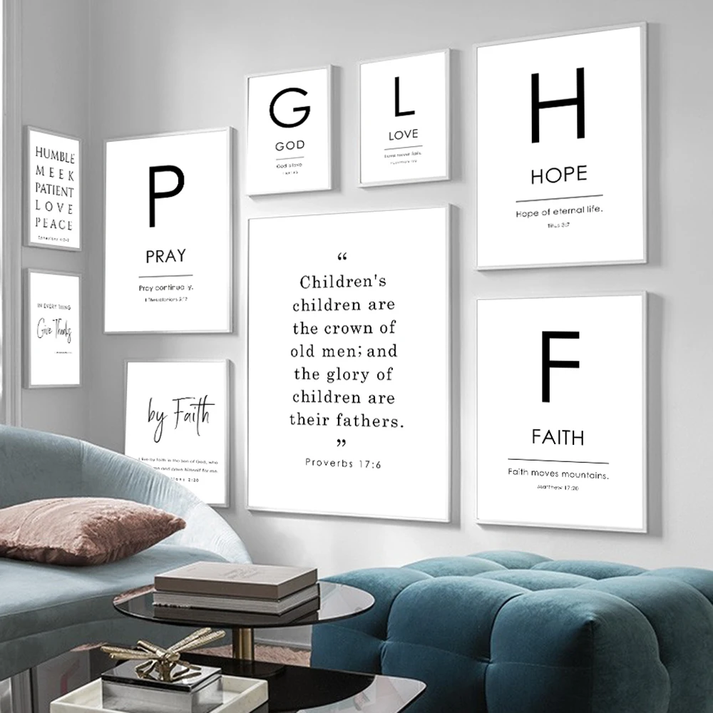 Christian Bible Verse Quote Posters and Prints Black White Wall Pictures Love Hope Pray God Wall Art Canvas Painting Home Decor
Christian Bible Verse Quote Posters and Prints Black White Wall Pictures Love Hope Pray God Wall Art Canvas Painting Home Decor