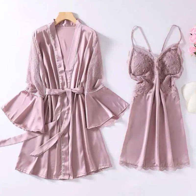 Hollow Out Lace White Wedding Robe Set Summer Women Kimono Bathrobe Gown Sexy Sleepwear Soft Thin Faux Silk Nightgown Home Wear
Hollow Out Lace White Wedding Robe Set Summer Women Kimono Bathrobe Gown Sexy Sleepwear Soft Thin Faux Silk Nightgown Home Wear