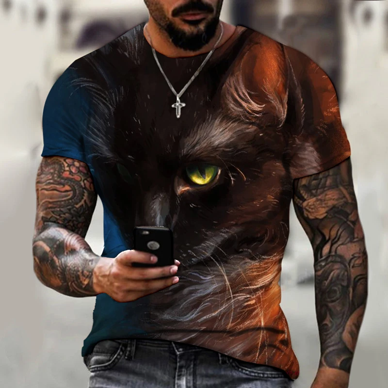 Animal World Black Cat Cute Oversized Men's Shirt Men's Fashion Shirt Short Sleeve Fashion 3D Printing Loose Summer Top
Animal World Black Cat Cute Oversized Men's Shirt Men's Fashion Shirt Short Sleeve Fashion 3D Printing Loose Summer Top