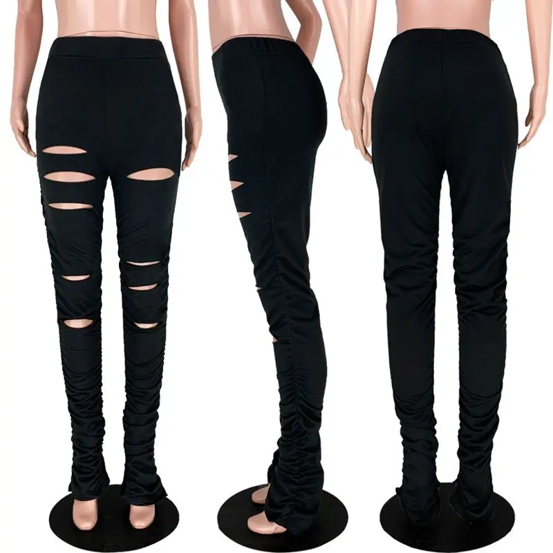 Summer Sexy Hole High Waist Stacked Sweatpants Women Joggers Elastic Leggings Bell Bottom Trouser Split Hem Flare Ruched Pants
Summer Sexy Hole High Waist Stacked Sweatpants Women Joggers Elastic Leggings Bell Bottom Trouser Split Hem Flare Ruched Pants