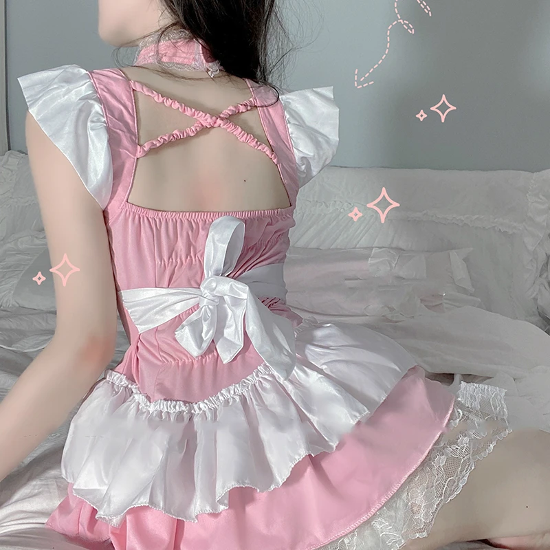 Лолита Kawaii Babydoll платье Французский сексуальный наряд горничной сексуальное