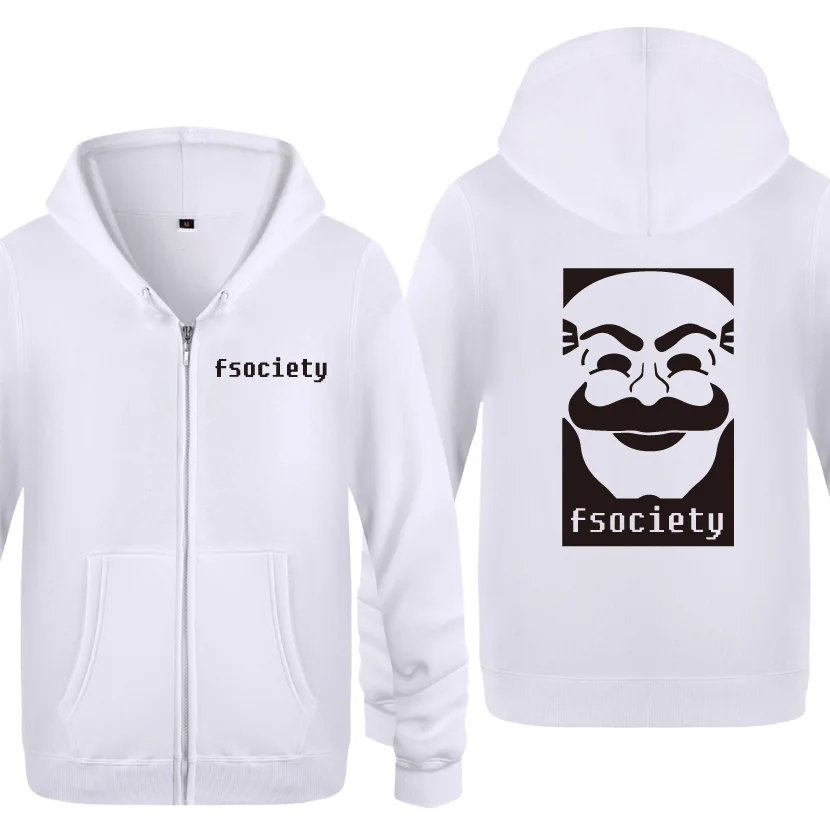Бэнкси Fsociety мистер робот кофты Для мужчин 2020 s с капюшоном и застежкой-молнией