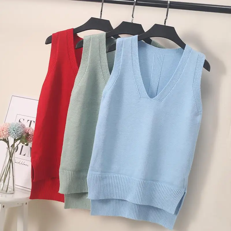 Spring Woman Sweater Vest Plus Size 2XL Female Oversize Solid Simple All-match V-neck Vests Ladies Retro Soft Knitted Tops Q45
Spring Woman Sweater Vest Plus Size 2XL Female Oversize Solid Simple All-match V-neck Vests Ladies Retro Soft Knitted Tops Q45