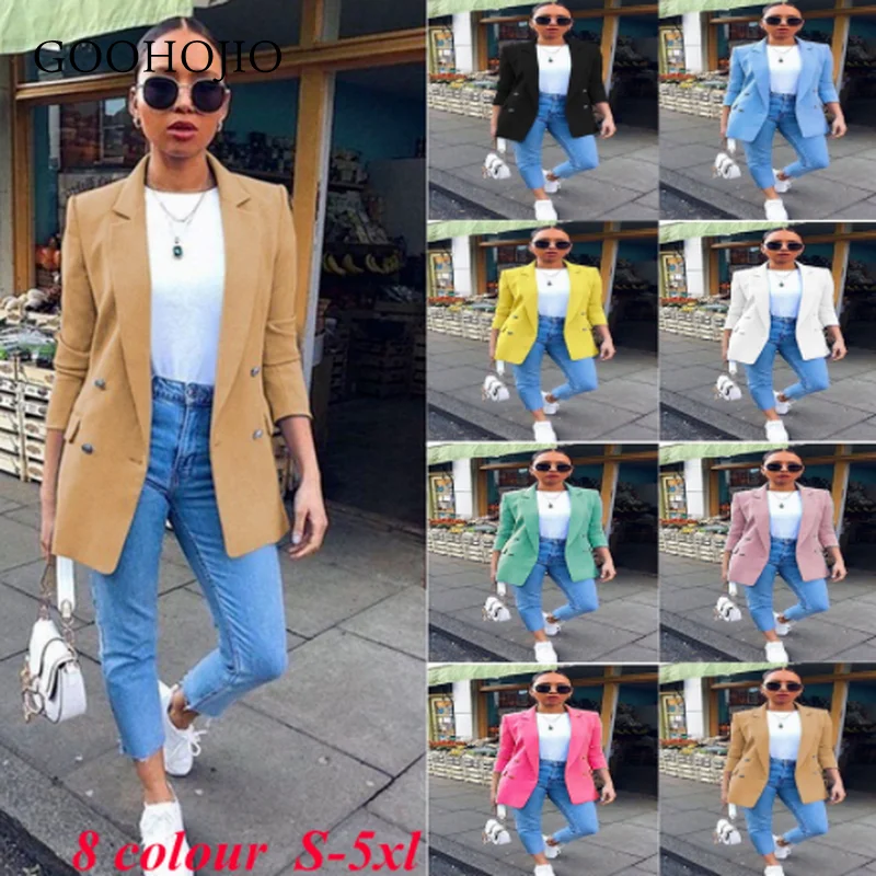 GOOHOJIO 2021 Spring Autumn All-match Blazers for Ladies Double Breasted Mid-length Blazers Women Fashionable Profession Blazers
GOOHOJIO 2021 Spring Autumn All-match Blazers for Ladies Double Breasted Mid-length Blazers Women Fashionable Profession Blazers