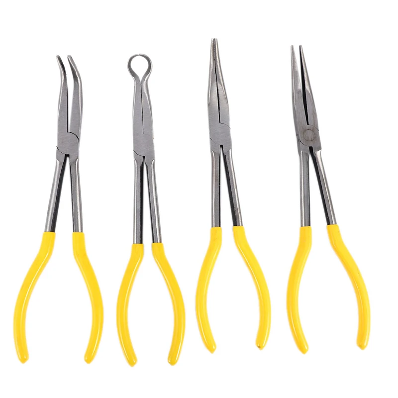 4Pcs 11 Inch Extra Long Nose Pliers Set Straight Bent Tip Mechanic Equipment Hand Tools
4Pcs 11 Inch Extra Long Nose Pliers Set Straight Bent Tip Mechanic Equipment Hand Tools