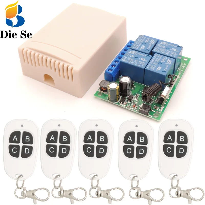 AC 85V ~ 220V 10A 4CH rf 433Mhz переключатель дистанционного управления беспроводной