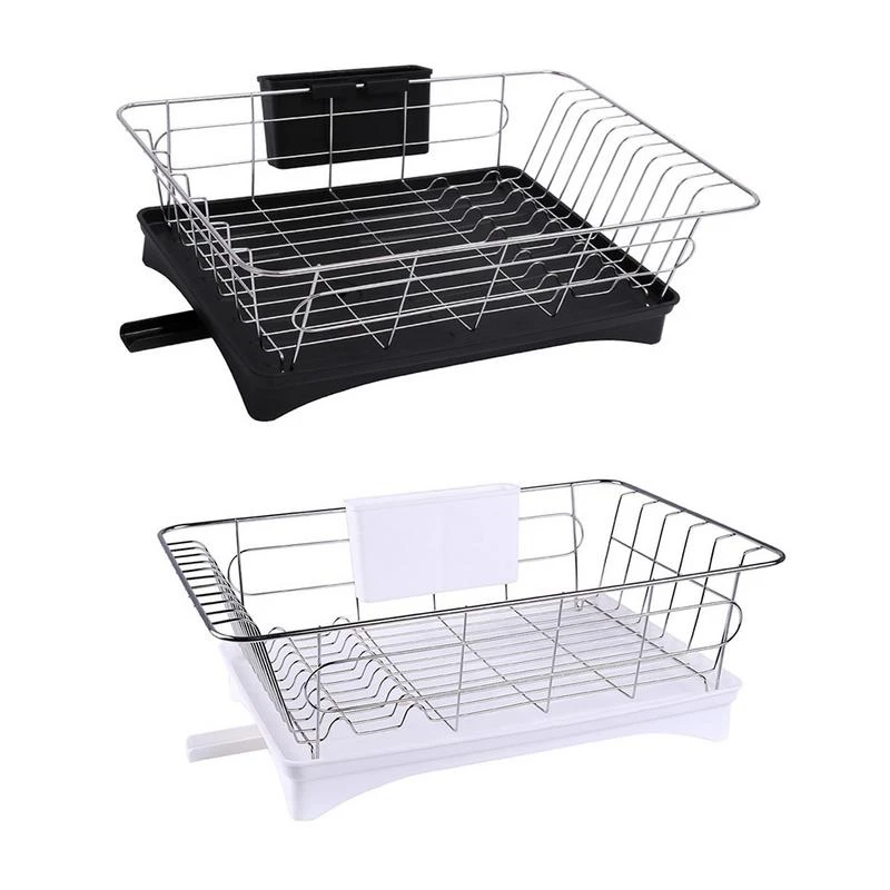 Stainless Steel Dish Drainer Drying Rack With 3-Piece Set Removable Rust Proof Utensil Holde For Kitchen Counter Storage Rack
Stainless Steel Dish Drainer Drying Rack With 3-Piece Set Removable Rust Proof Utensil Holde For Kitchen Counter Storage Rack
