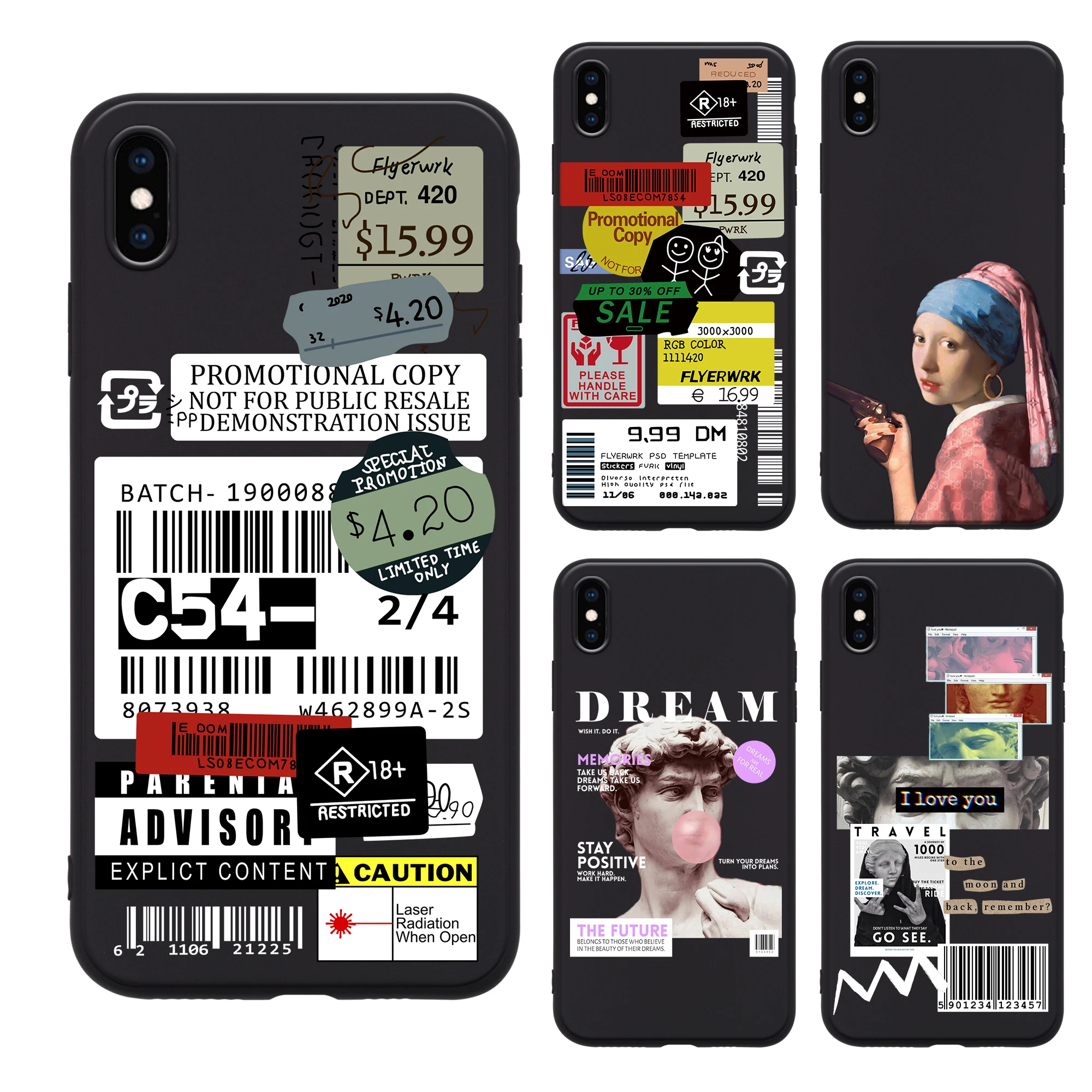 Cartoon David Phone Case for iPhone 11 Pro Max 12 Mini X Xs XR SE 2020 SE2 8 7 Plus Retro Popular Barcode Label Black Cover
Cartoon David Phone Case for iPhone 11 Pro Max 12 Mini X Xs XR SE 2020 SE2 8 7 Plus Retro Popular Barcode Label Black Cover