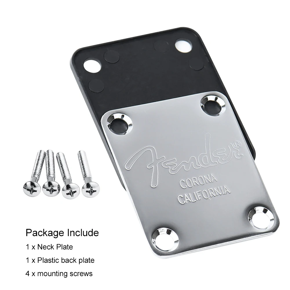 New Electric Guitar Bass Neck Plate And Screws For Strat Tele ST TL - Chrome Or Black For Fender Bass Corona Guitars
New Electric Guitar Bass Neck Plate And Screws For Strat Tele ST TL - Chrome Or Black For Fender Bass Corona Guitars