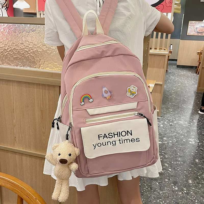 EST Letters Backpack England Preppy Shoulders School Bag Women Canvas Rucksack Large Capacity Book Travel Kawaii Pendant Bagpack
EST Letters Backpack England Preppy Shoulders School Bag Women Canvas Rucksack Large Capacity Book Travel Kawaii Pendant Bagpack