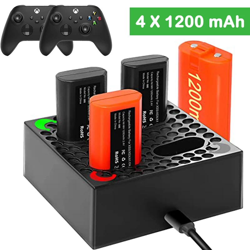 Xbox Controller Charging Dock Station 4x1200mAh Rechargeable Battery Pack USB Fast Charger Stand For Xbox Series X/S Xbox ONE X
Xbox Controller Charging Dock Station 4x1200mAh Rechargeable Battery Pack USB Fast Charger Stand For Xbox Series X/S Xbox ONE X