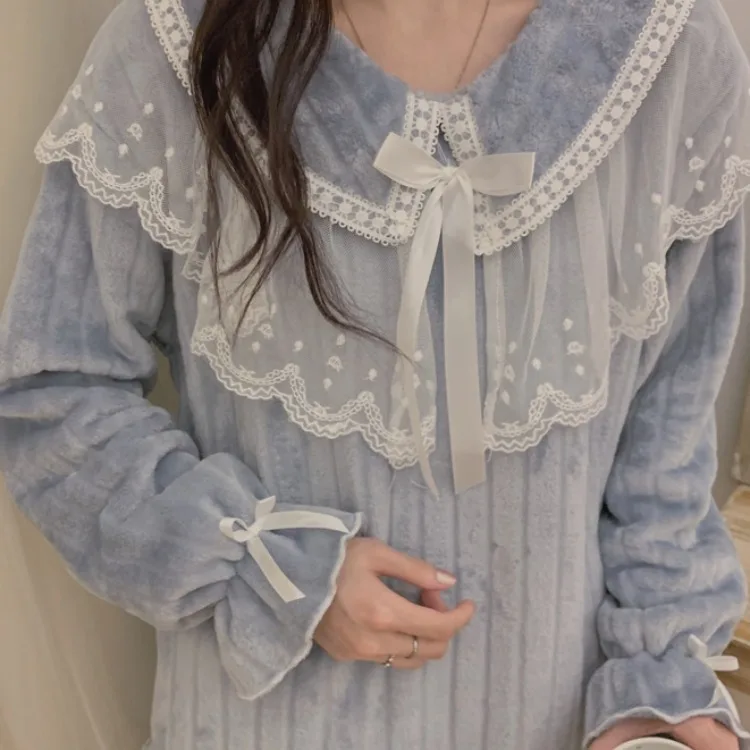 Princess Mesh Sleepwear Sets Sexy Women Nightwear Winter Sweet Pajamas Suits 2PCS Elastic Waist Pyjamas Lace Pijamas Lounge Wear
Princess Mesh Sleepwear Sets Sexy Women Nightwear Winter Sweet Pajamas Suits 2PCS Elastic Waist Pyjamas Lace Pijamas Lounge Wear