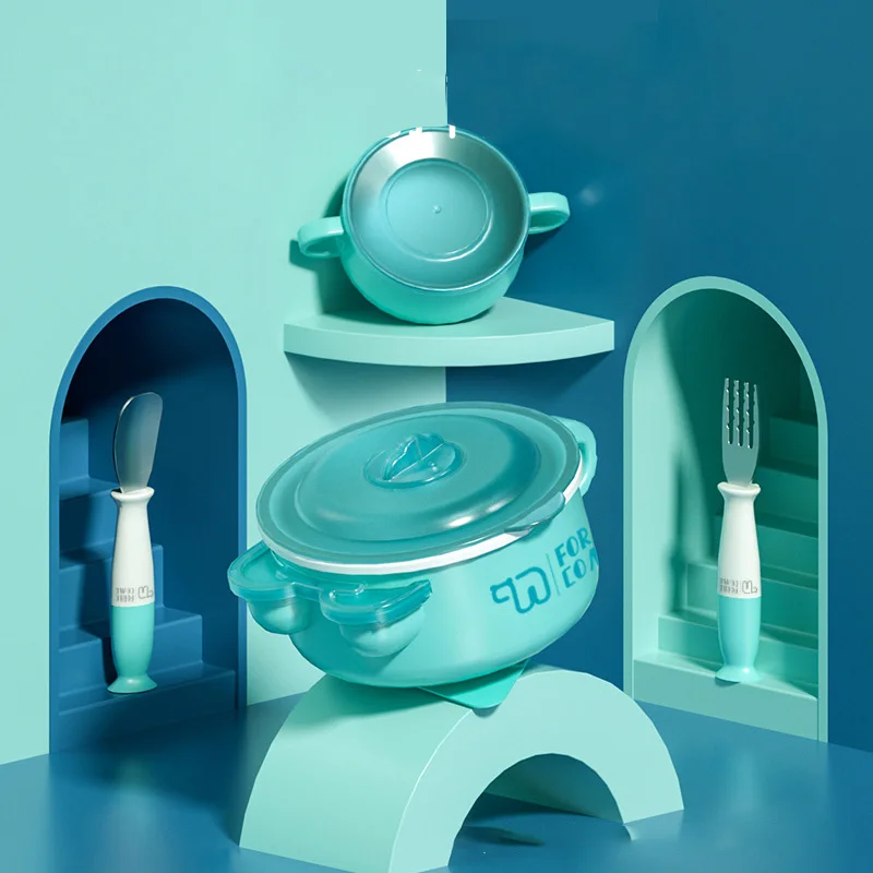 Silicone Stainless Steel Sucker Bowl with Lid Handle Solid Food Self Feeding Fill Hot Water for Baby Kids Children Creative Gift
Silicone Stainless Steel Sucker Bowl with Lid Handle Solid Food Self Feeding Fill Hot Water for Baby Kids Children Creative Gift