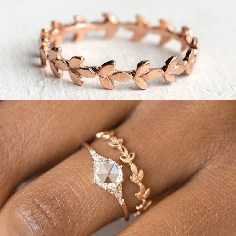 2 PC/Set Rose Gold Small Flower Rattan Pattern Zircon Crystal Ring for Women Engagement Party Wedding Female Rings Jewelry
2 PC/Set Rose Gold Small Flower Rattan Pattern Zircon Crystal Ring for Women Engagement Party Wedding Female Rings Jewelry
