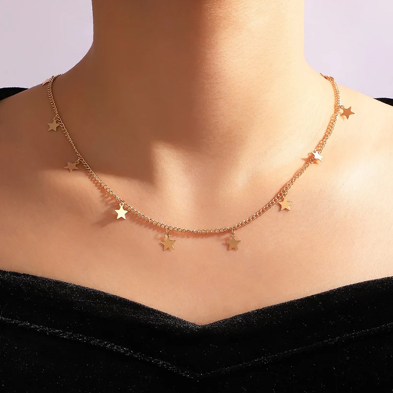 Docona Bohemian Gold Silver Color Star Charms Choker Necklace for Women Simple Tiny Star Chains Necklaces Collar 5868
Docona Bohemian Gold Silver Color Star Charms Choker Necklace for Women Simple Tiny Star Chains Necklaces Collar 5868