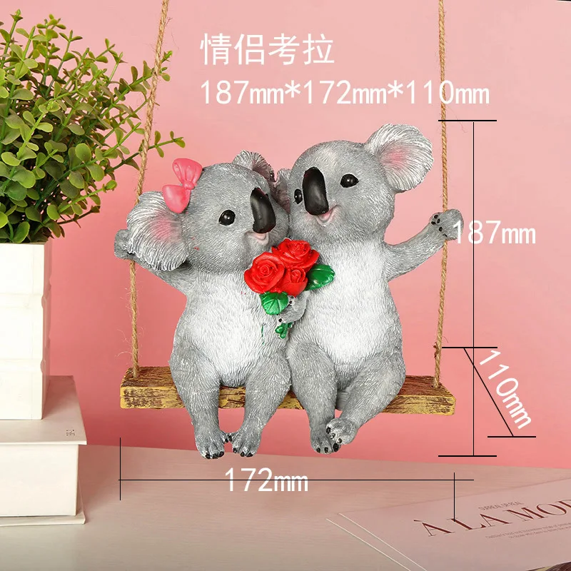 Home Garden Resin Koala Swinging Koala Garden Figurine Outdoor Yard Hanging Ornament Decoration Animal Statue for Kid Gifts
Home Garden Resin Koala Swinging Koala Garden Figurine Outdoor Yard Hanging Ornament Decoration Animal Statue for Kid Gifts