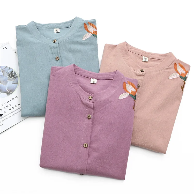 Spring/Autumn Plus Size Women Shirt 2021 Fashion Casual Clothes Long Sleeve Tops VINTAGE Loose Embroidery Washed Cotton Blouses
Spring/Autumn Plus Size Women Shirt 2021 Fashion Casual Clothes Long Sleeve Tops VINTAGE Loose Embroidery Washed Cotton Blouses