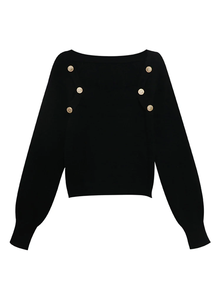 Retro square collar clavicle design, slim fit, long sleeve T-shirt
Retro square collar clavicle design, slim fit, long sleeve T-shirt