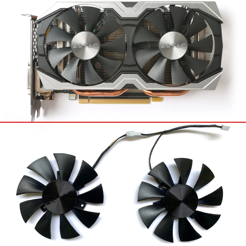 2PCS NEW 85MM GA91S2H 4PIN GTX 1060 Cooling Fan For ZOTAC GTX1060 6GB AMP! Edition Graphics Card Video Card Fans GFY09010E12SPA
2PCS NEW 85MM GA91S2H 4PIN GTX 1060 Cooling Fan For ZOTAC GTX1060 6GB AMP! Edition Graphics Card Video Card Fans GFY09010E12SPA