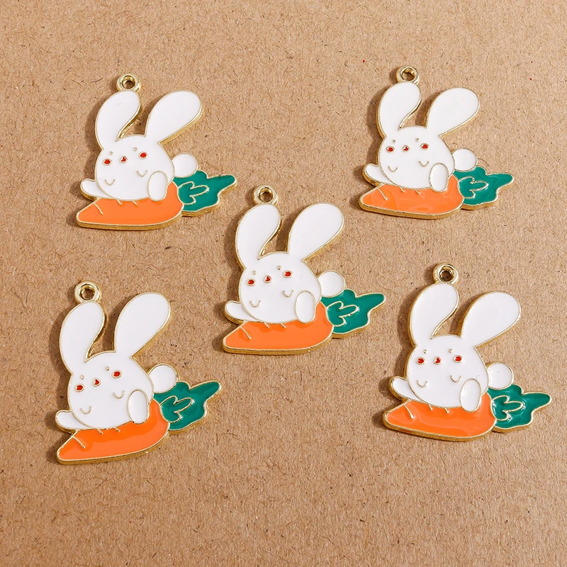10pcs Cartoon Animal Rabbit Charms for Jewelry Making Enamel Carrot Charms Pendants for Necklaces Earrings DIY Crafts Supplies
10pcs Cartoon Animal Rabbit Charms for Jewelry Making Enamel Carrot Charms Pendants for Necklaces Earrings DIY Crafts Supplies