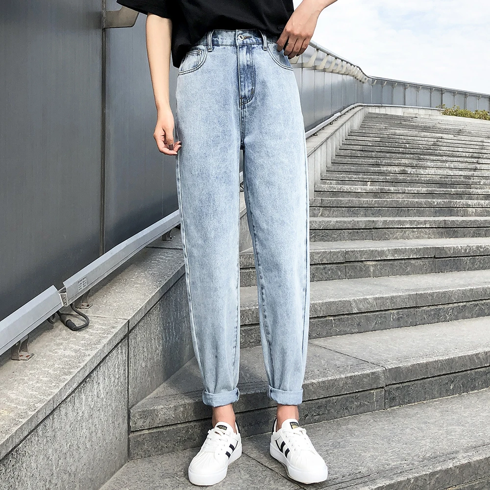 High Waist Jeans Woman Plus Size Street Style Elastic Waist Denim Pants Cotton Loose Coated Vintage Washed Boyfriend Jeans 2021
High Waist Jeans Woman Plus Size Street Style Elastic Waist Denim Pants Cotton Loose Coated Vintage Washed Boyfriend Jeans 2021