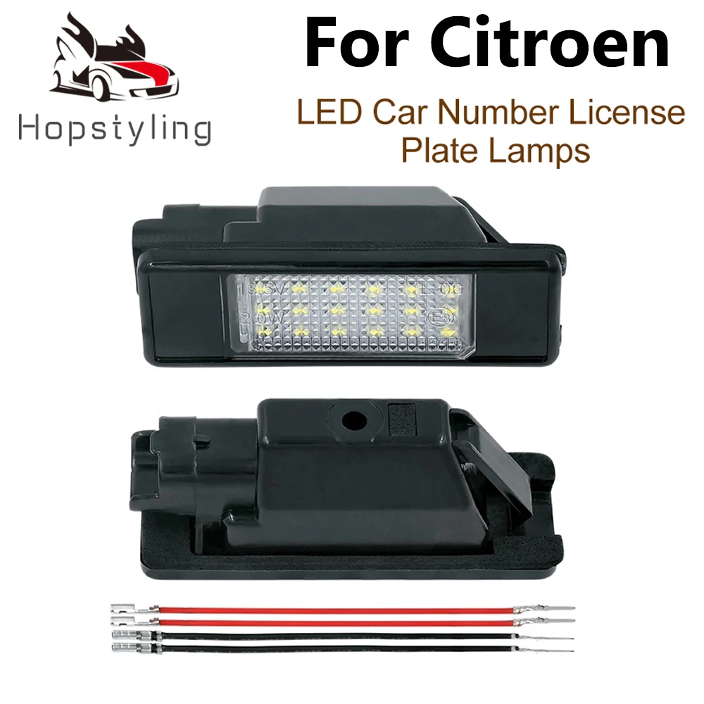 

2Pc LED License Number Plate Light Lamp For Citroen C2 C3 C4 Picasso C5 C6 C8 DS3 DS5 Berlingo Evasion Citroen C-Elysee