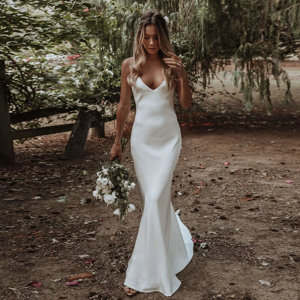 Charming White Mermaid Wedding Dresses For Woman Thin Straps Bridal Gown Sexy V Neck Backless Ivory Cвадебное платье 2021
Charming White Mermaid Wedding Dresses For Woman Thin Straps Bridal Gown Sexy V Neck Backless Ivory Cвадебное платье 2021