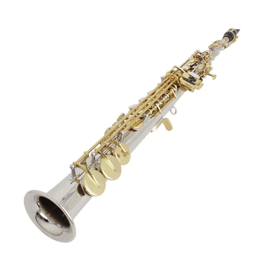 

SLADE Сопрано-саксофон Bb, плоский деревянный духовой инструмент, Латунный прямой саксофон с чехлом, мундштук, аксессуары для музыкальных инст...