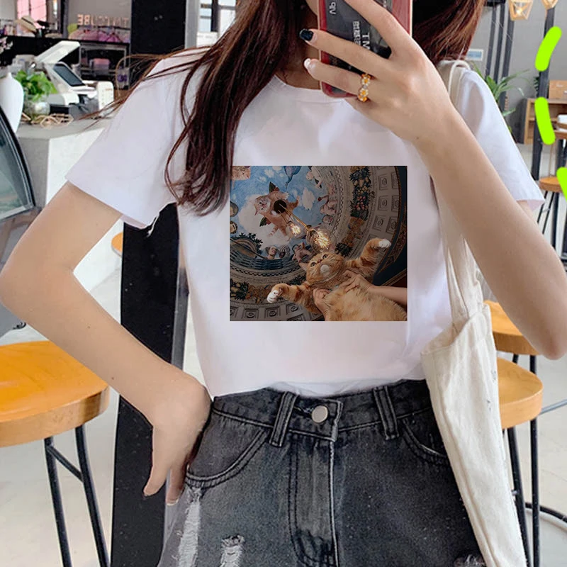 Mujer camisetas Summer Women T-shirt Oil paintings of cat Printed Tshirts Casual Tops Tee Harajuku 90s Vintage White tshirt
Mujer camisetas Summer Women T-shirt Oil paintings of cat Printed Tshirts Casual Tops Tee Harajuku 90s Vintage White tshirt