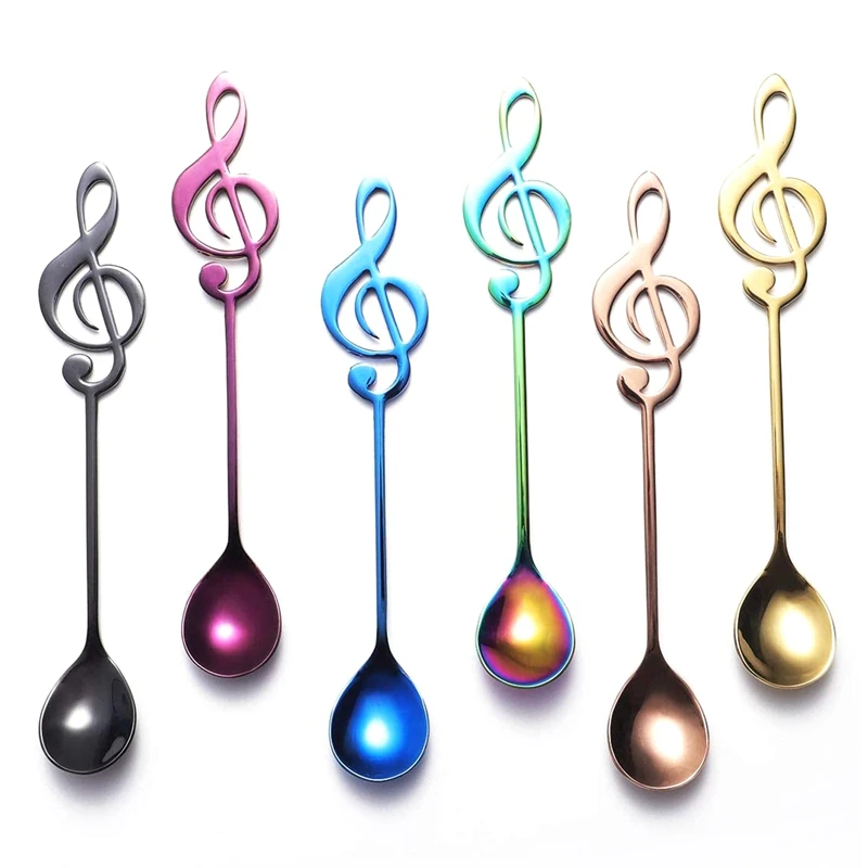 Music Note Spoons 6-Pack Creative Cute Teaspoons 18/10 Stainless Steel Staff Musical Notation Shaped Coffee Spoons
Music Note Spoons 6-Pack Creative Cute Teaspoons 18/10 Stainless Steel Staff Musical Notation Shaped Coffee Spoons