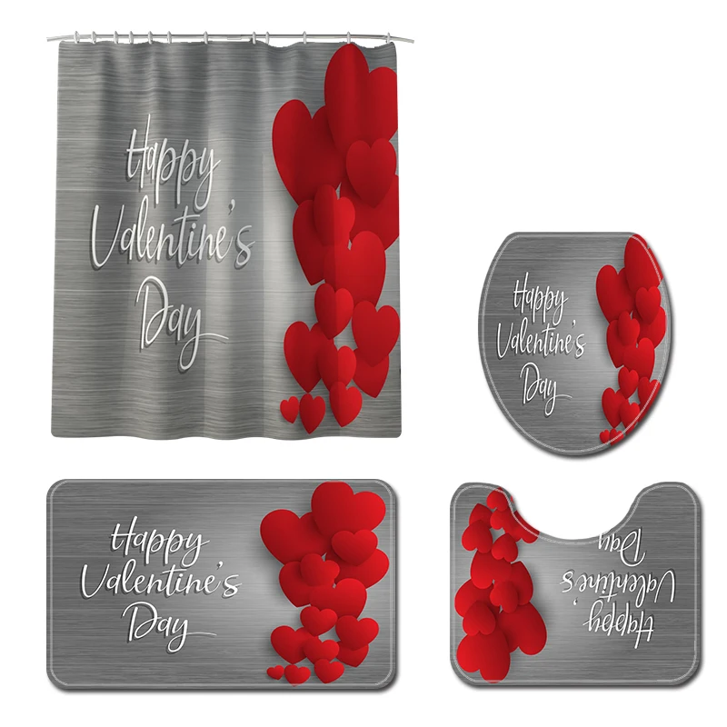 Beautifully Valentine's Day 3D Printed Shower Curtain Base Mat Carpet Bathroom Toilet Mat Set
Beautifully Valentine's Day 3D Printed Shower Curtain Base Mat Carpet Bathroom Toilet Mat Set
